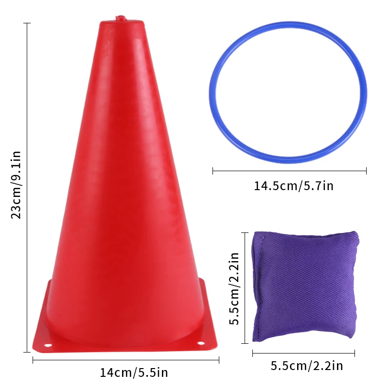 مخروط لعبة حلقة الرمي ، لعبة ممتعة للأماكن الداخلية والخارجية للعب ، مجموعة واحدة