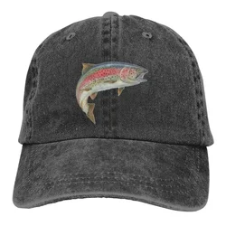Rainbow Trout Baseball Cap Funny Animal Outdoor Sports Hot Sale Washed Trucker Hat Couple Women Casual Design Cap
