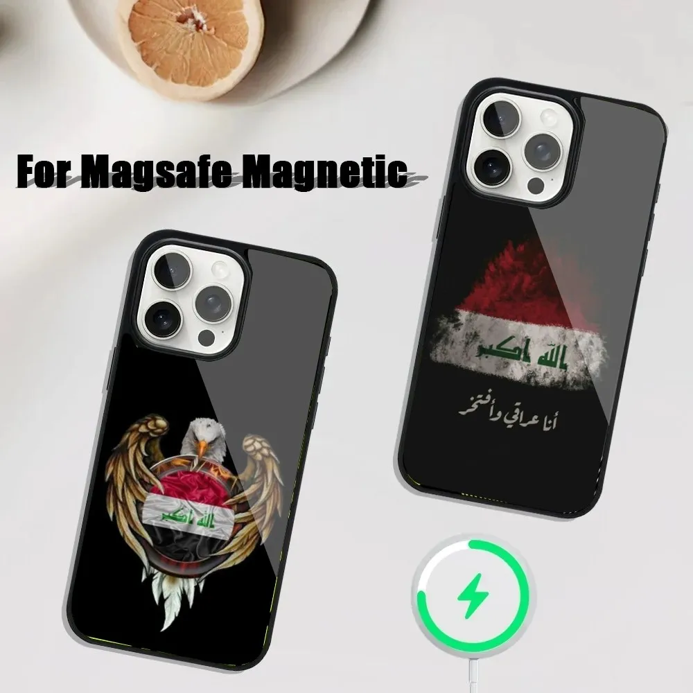 

Nation Iraq Flag Phone Case For iPhone 16,15,14,13,12,11,Plus,Pro,Max Mini Magsafe Magnetic Wireless Charging