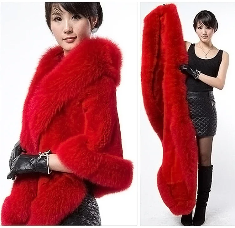 Cotday Fox Fur Rabbit  Coat Cape  Looks New Thin Mink  Women Autumn and Winter  Like Shawl Short   X1160