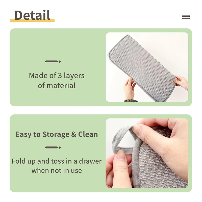 Dish Drying Mat Absorbent Microfiber Dishes Drainer Mats Size Drainer Pads For Kitchen Counter,Coffee 24 X 17Inch 3PCS