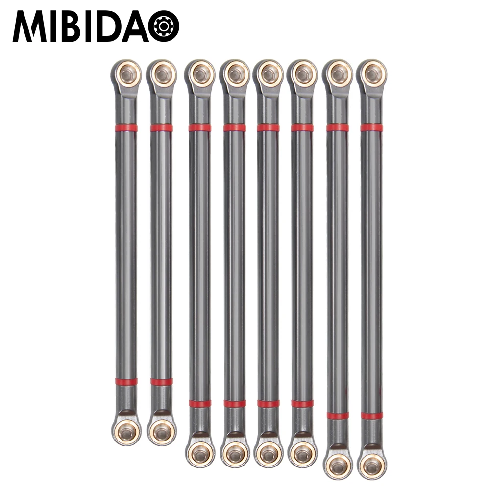 

MIBIDAO 8Pcs/Set Aluminum Alloy Linkage Link Rod Set for Axial SCX10 313mm Wheelbase 1/10 RC Crawler Car Model Upgrade Parts