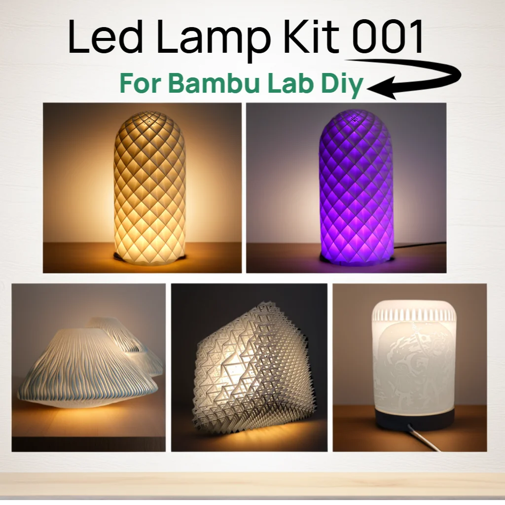 

For Bambu Lab Led Lamp Kit 001 Hardware For Bamboo Light Led Light Parts DIY Model Warm White/Multicoour Without Lamp Shell