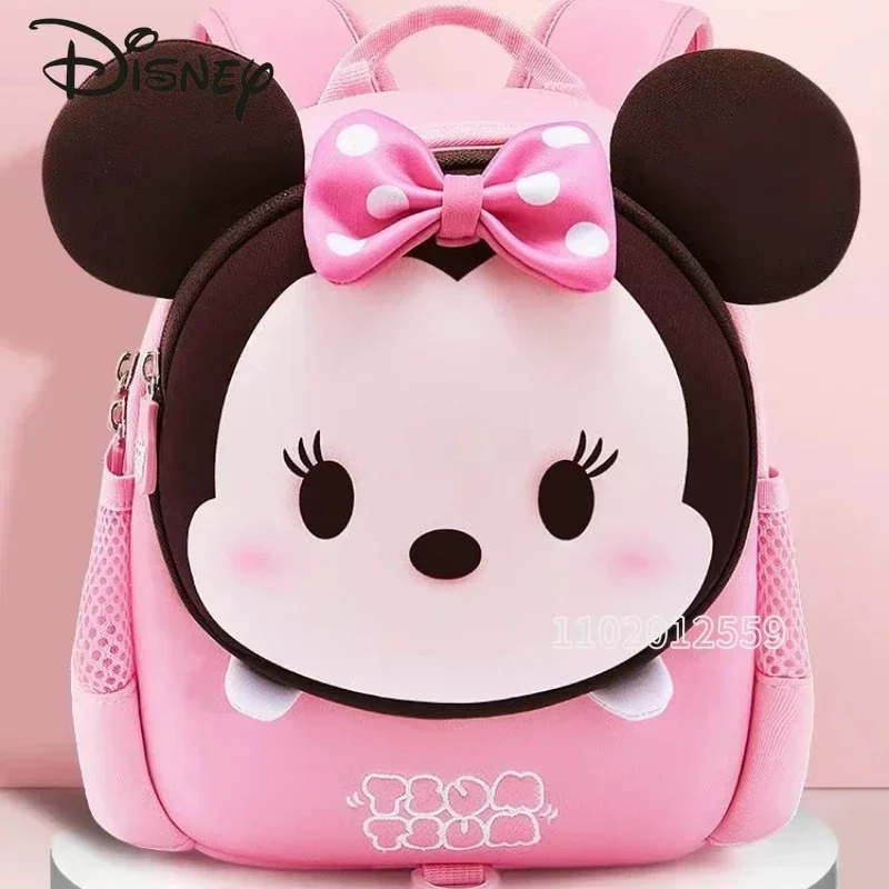 Disney Mickey Minnie New Children's School Bag Cartoon 3D Cute Backpack 3-5-year-old Boys and Girls Fashion Children's Backpack