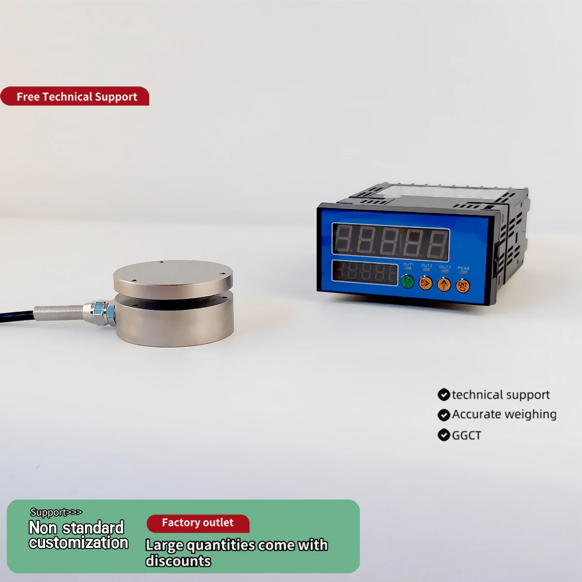 High Precision Spoke Type Load Cell Sensor with Digital Display Controller RS485 Modbus RTU Analog Output 4-20mA 0-10V