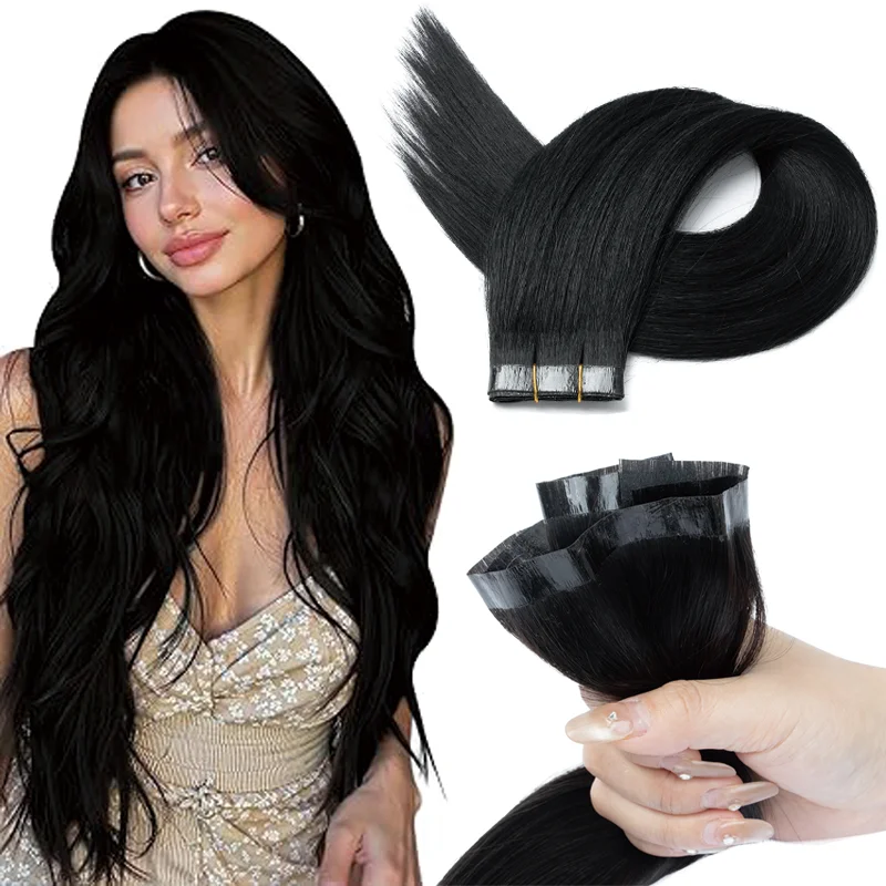 Versatile Style PU Skin Weft Tape In Hair Extensions No Glue Seamless Natural Real Human Hair Bundles 12 16 20 Inch Daily Use
