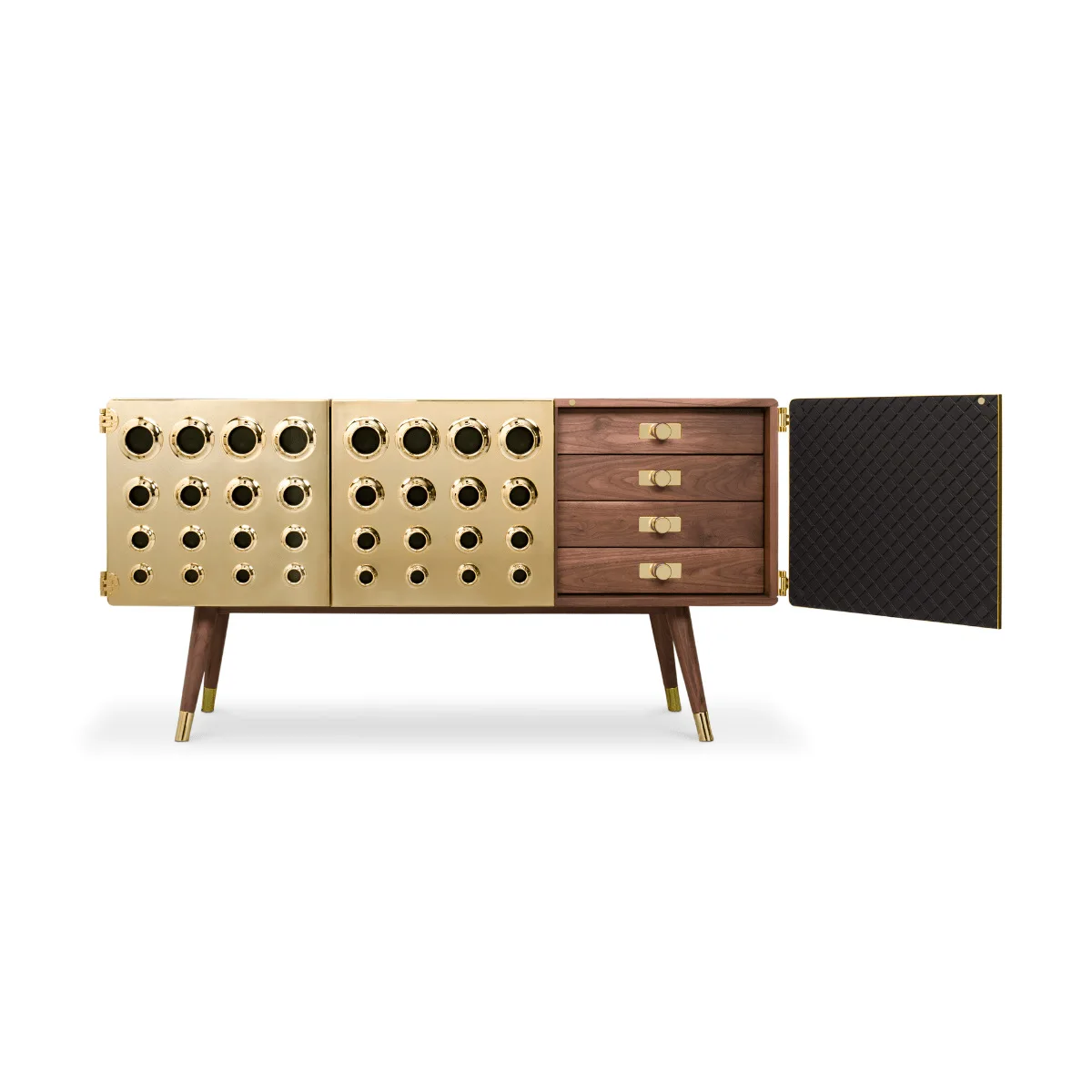 Locker Hotel Modern Stainless Steel Villa Model Room Simple Gold Plated Honeycomb TV Cabinet
