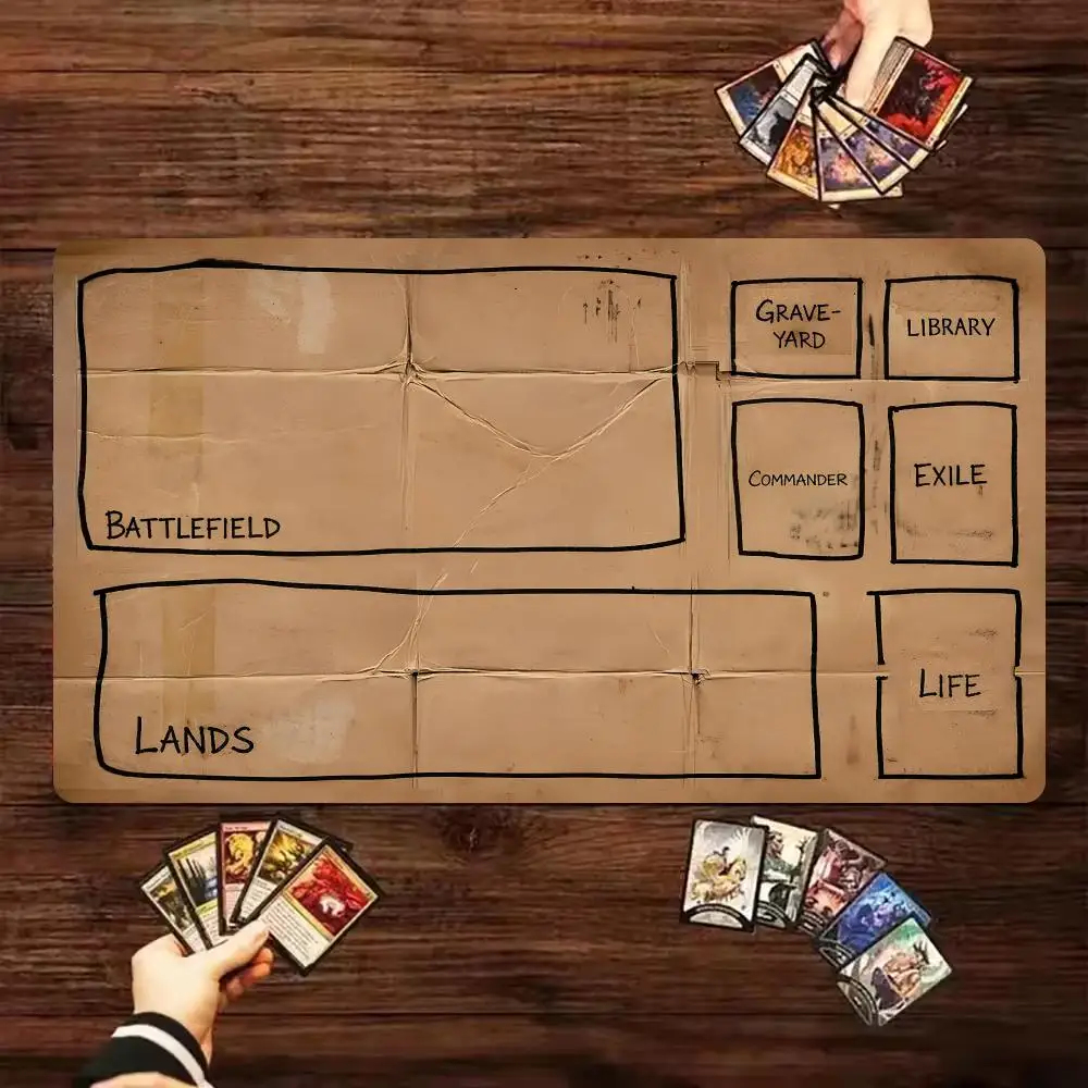 

Cardboard Board Game Zone Magic Party Games Mat Durable Rubber for TCG Games 24"X14" Mouse Pad Offices Desk Mats Friendly Design
