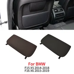 For BMW F15 F16 Car Seat Back Panel Leather Backrest Storage Pocket Cover Accessory Black For BMW X5 X6 2014-2019