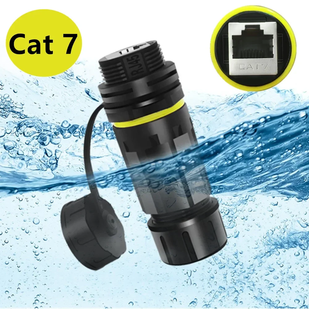 IP68 Waterproof Cat7 RJ45 10GB Shielded Pure Copper Ethernet Coupler Ethernet Outdoor LAN Connector for Cat5/Cat6/Cat6A Cable