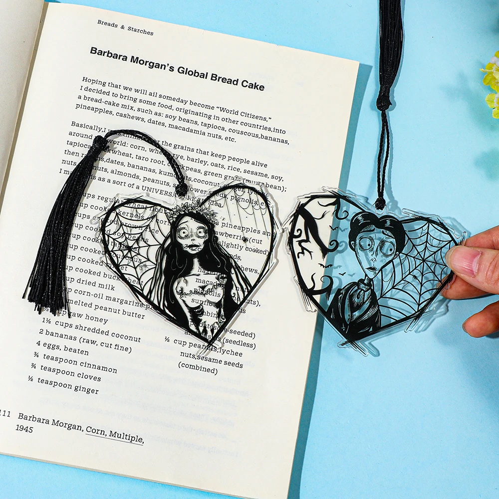 Tim Burton's Corpse Bride Acrylic Love Tassel Bookmark Movie Enthusiast Page Marking Gift Book Accessories Student Teacher Stati