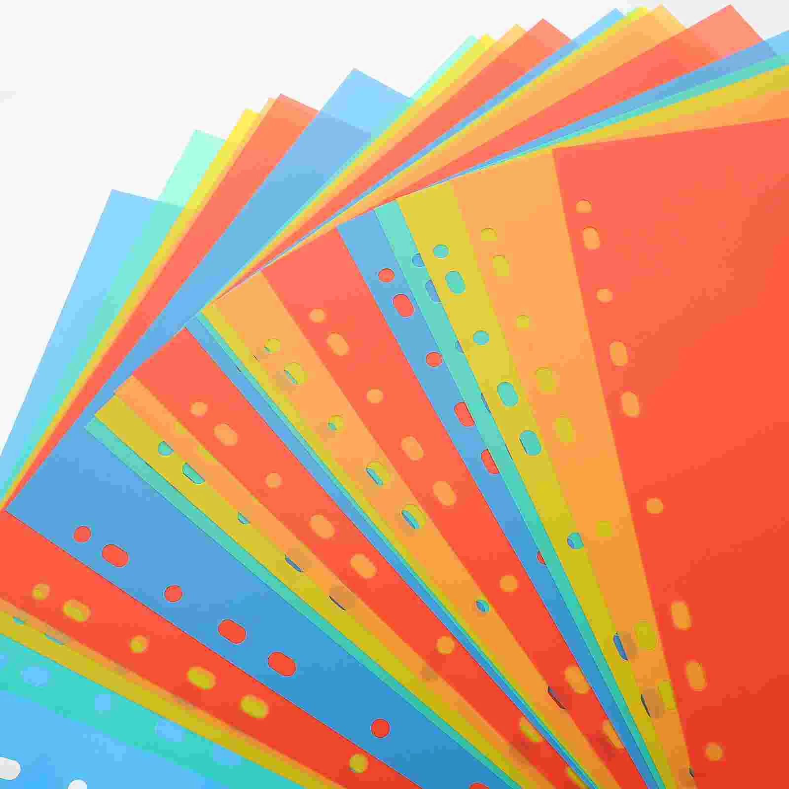 20 Sheets Organizer Binder Parts Plastic File Folder Slip Paper Dividers Page Tabs Labels