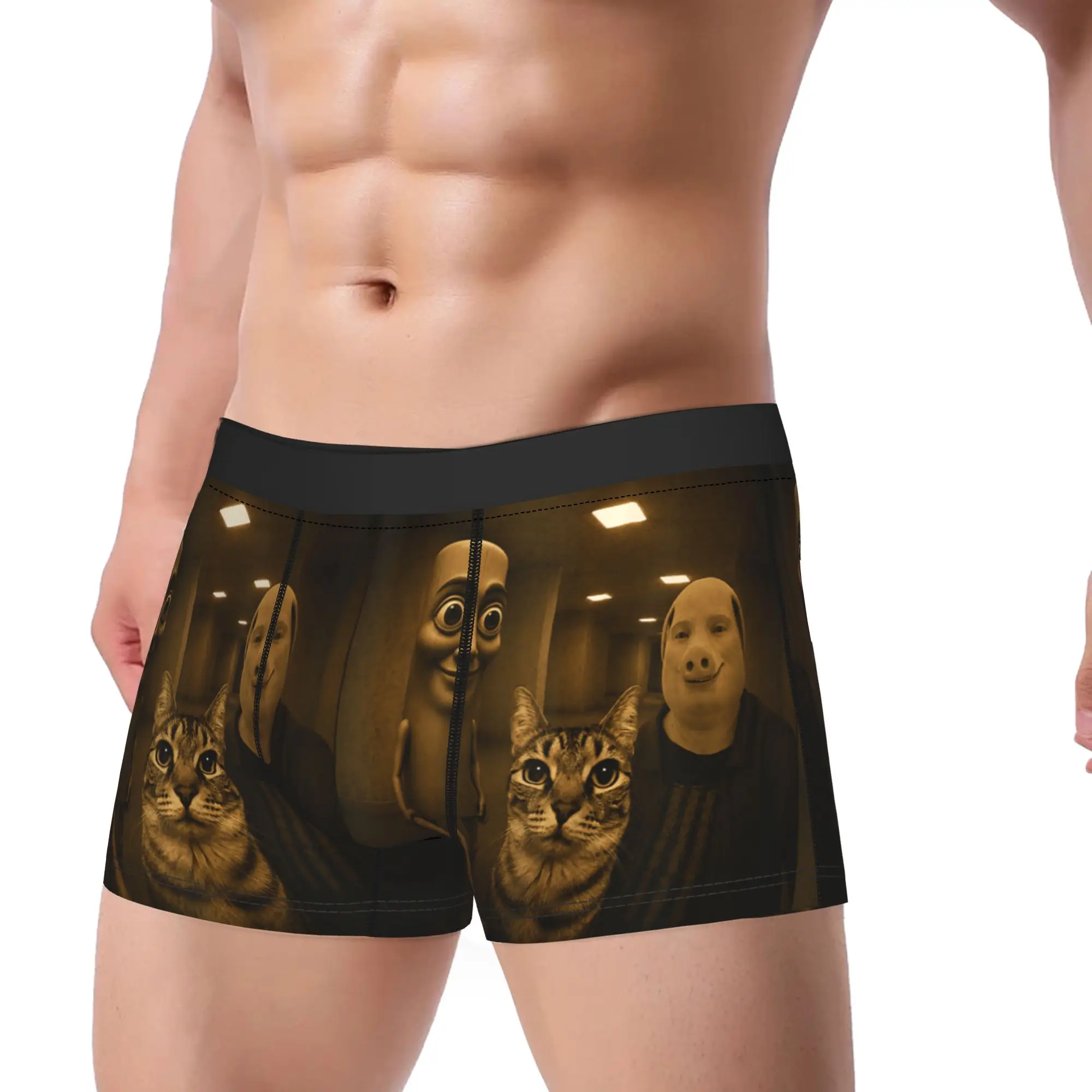 Meme Funny Zazuu Cat Silly Tung Sahur John Pork Retro Photo Underwear Male Shorts Briefs Sexy Soft Trunk Plus Size Panties