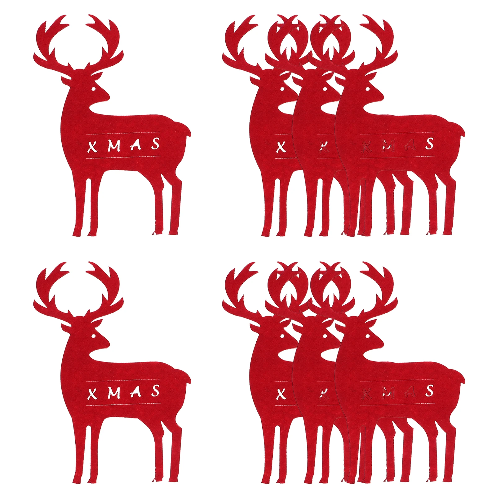 

8 Pcs Felt Christmas Cutlery Bags Tableware Holders Elk Design Silverware Forks Bag Party Supplies Dinner Decorations Holiday