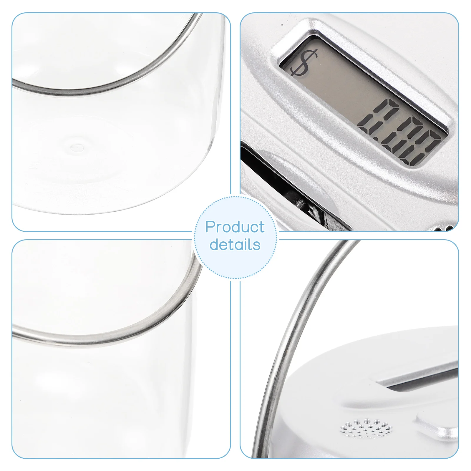 Hucha con pantalla Digital, hucha, conteo automático de dinero, almacenamiento para niños y adultos, olla de ahorro transparente