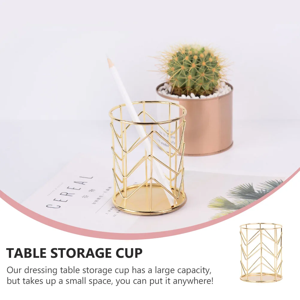 Metall Make-Up Lagerung Halter Schreibtisch Organizer Stift Schreibwaren Korb Stift Halter Büro Dekor Werkzeug Container