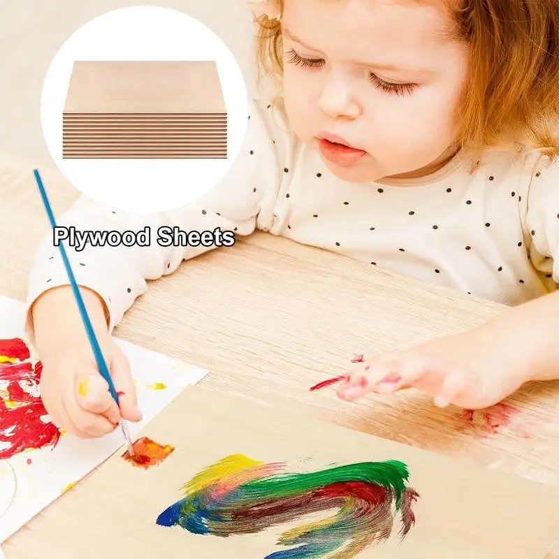 

Craft Wood Board Crafting Unfinished Wooden Board Thin Rectangle Wood Board Pieces 12 PCS Plywood Sheet Craft Wood For