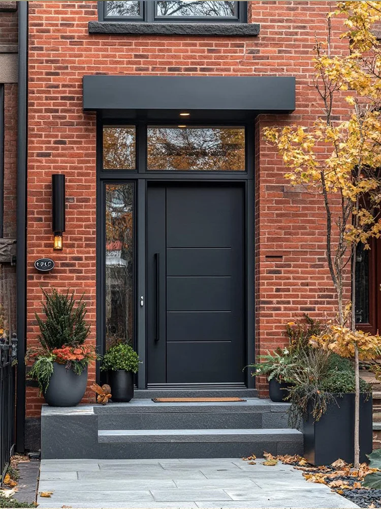 

Front Exterior Pivot Door Main Swing Entry Modern Security Entrance Door Apartment Door Aluminum Home Decor Customize