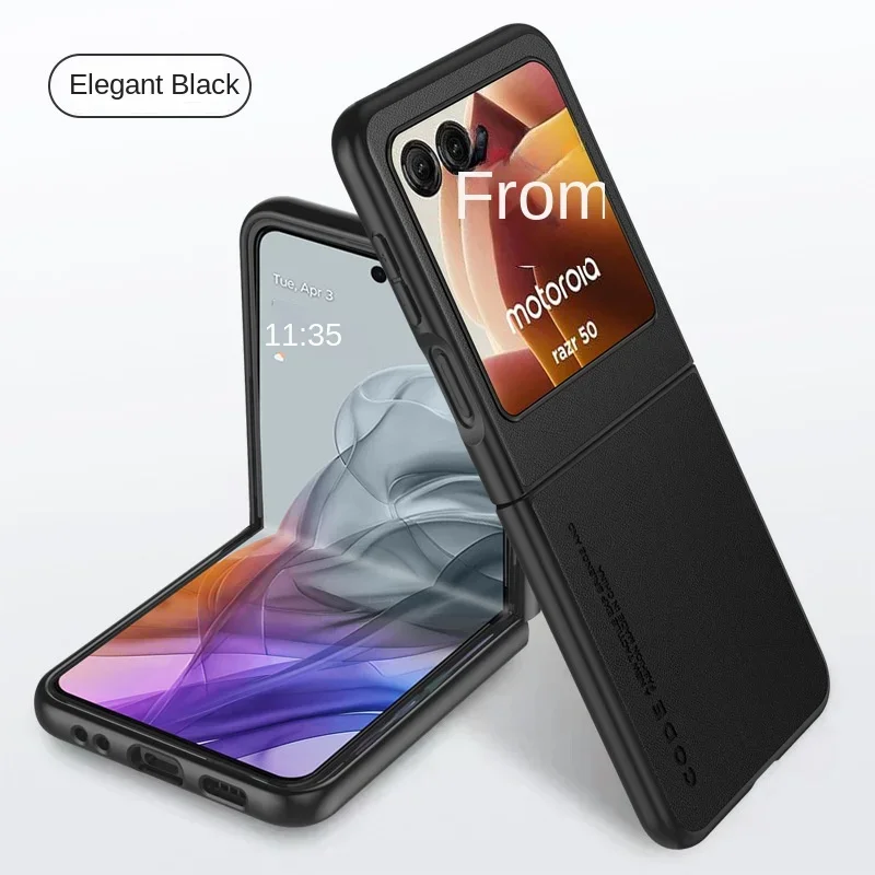 Luxuriöse Premium-Leder-Handyhülle für Motorola Moto Razr 60 50 40 Ultra Razr60 50 40 Ultra, stoßfeste Hartplastik-Handyhülle