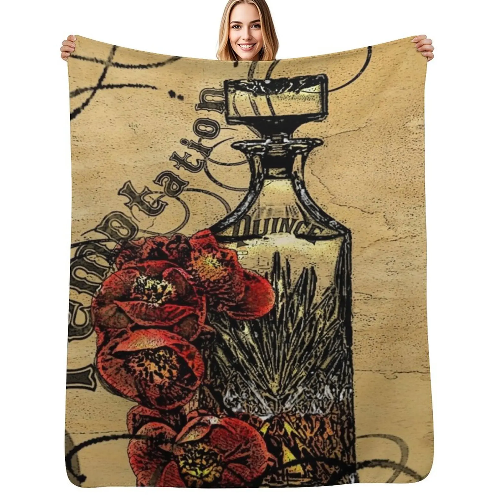 

Flower Of Temptation: Quince Throw Blanket cosplay anime Bed covers Retros Decorative Beds Blankets