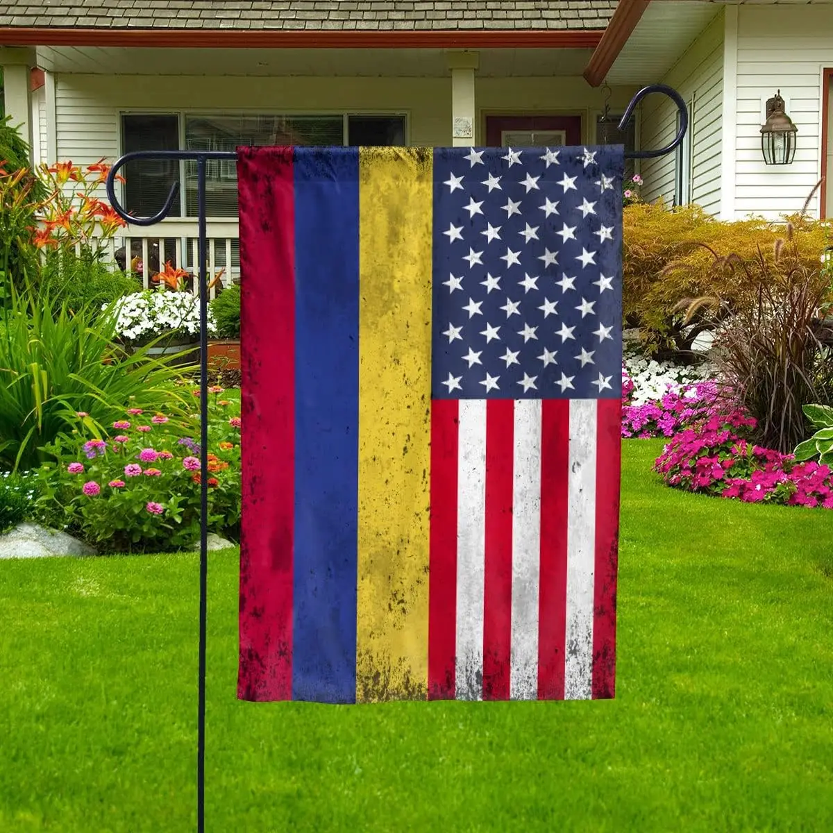 Flag-American Colombia Flag Colombian Friendship House Flag -USA Flags Premium Polyester-Decorative Indoor Outdoor Flag IIX