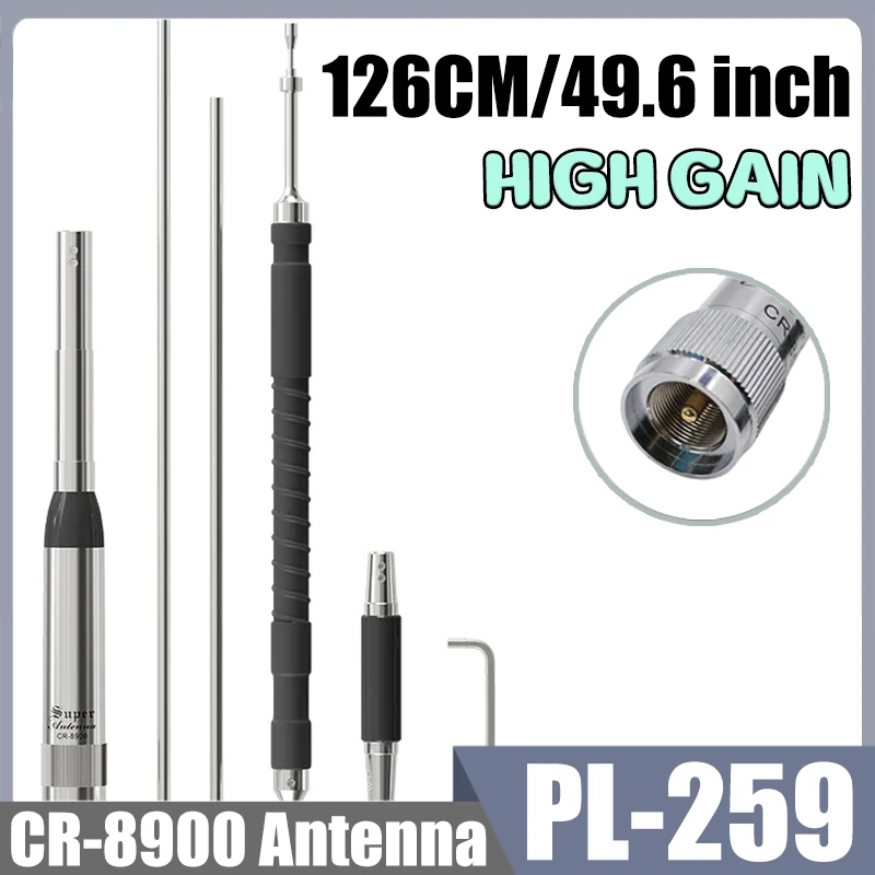 CR-8900 Antena de coche para vehículo móvil de cuatro bandas CR8900 antenas 29,6/50/144/430MHz 126cm para Walkie Talkie TYT TH-9800 Radio