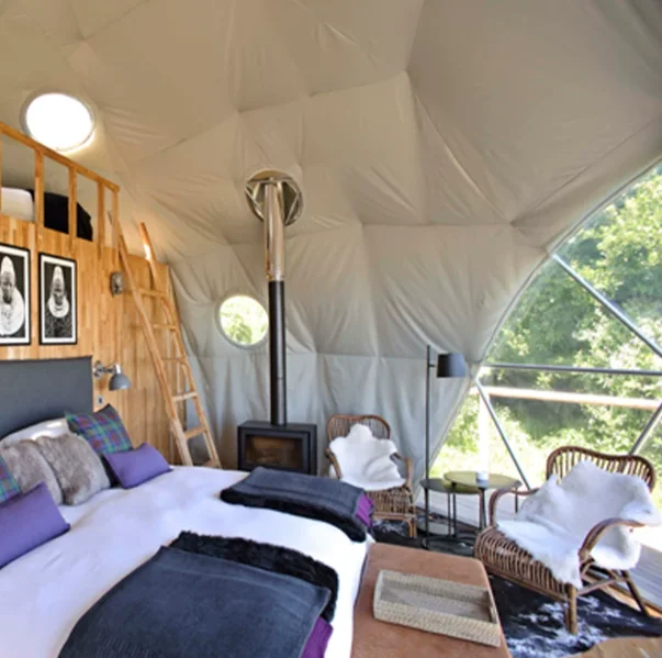 Outdoor Glamping Hot Sale Steel Geodesic Dome Tent Waterproof Transparent Star View Bubble House for Resort Accommodation
