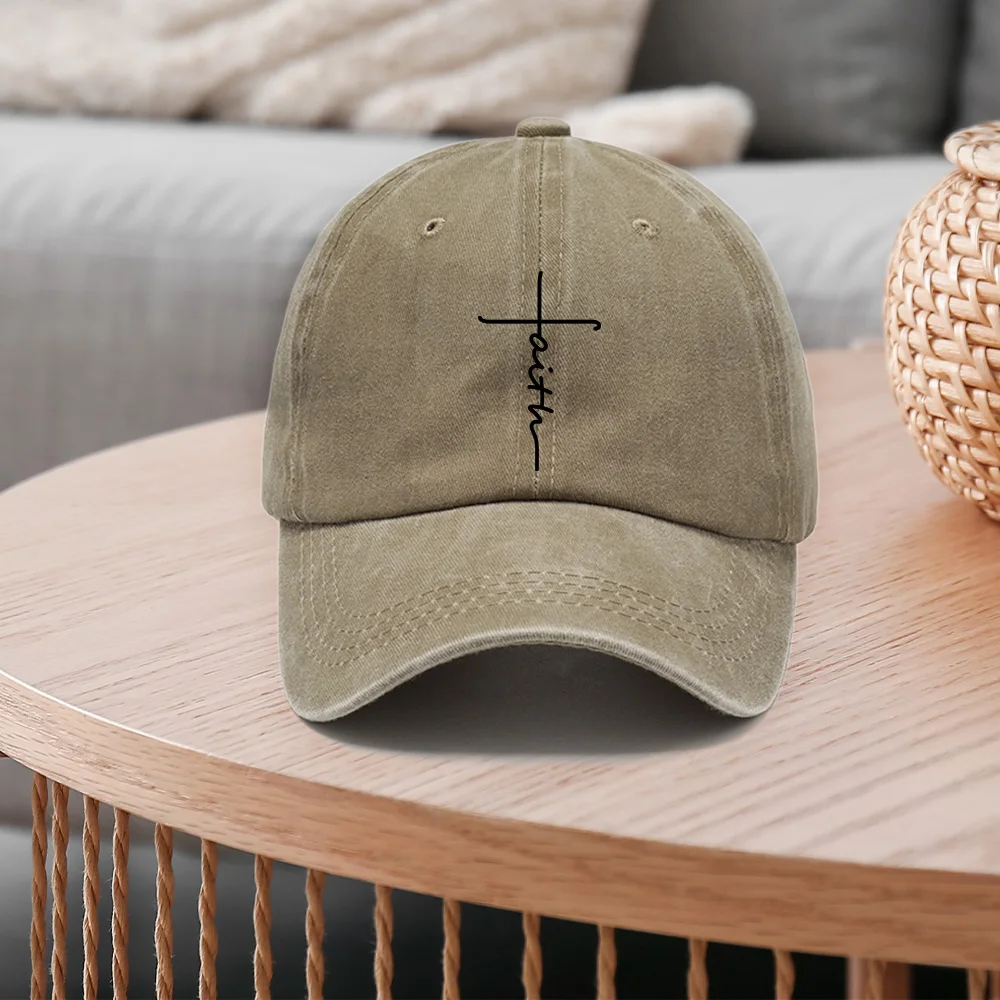 Personality letter printing process cap, simple washed cotton casual cap, fashion classic baseball cap