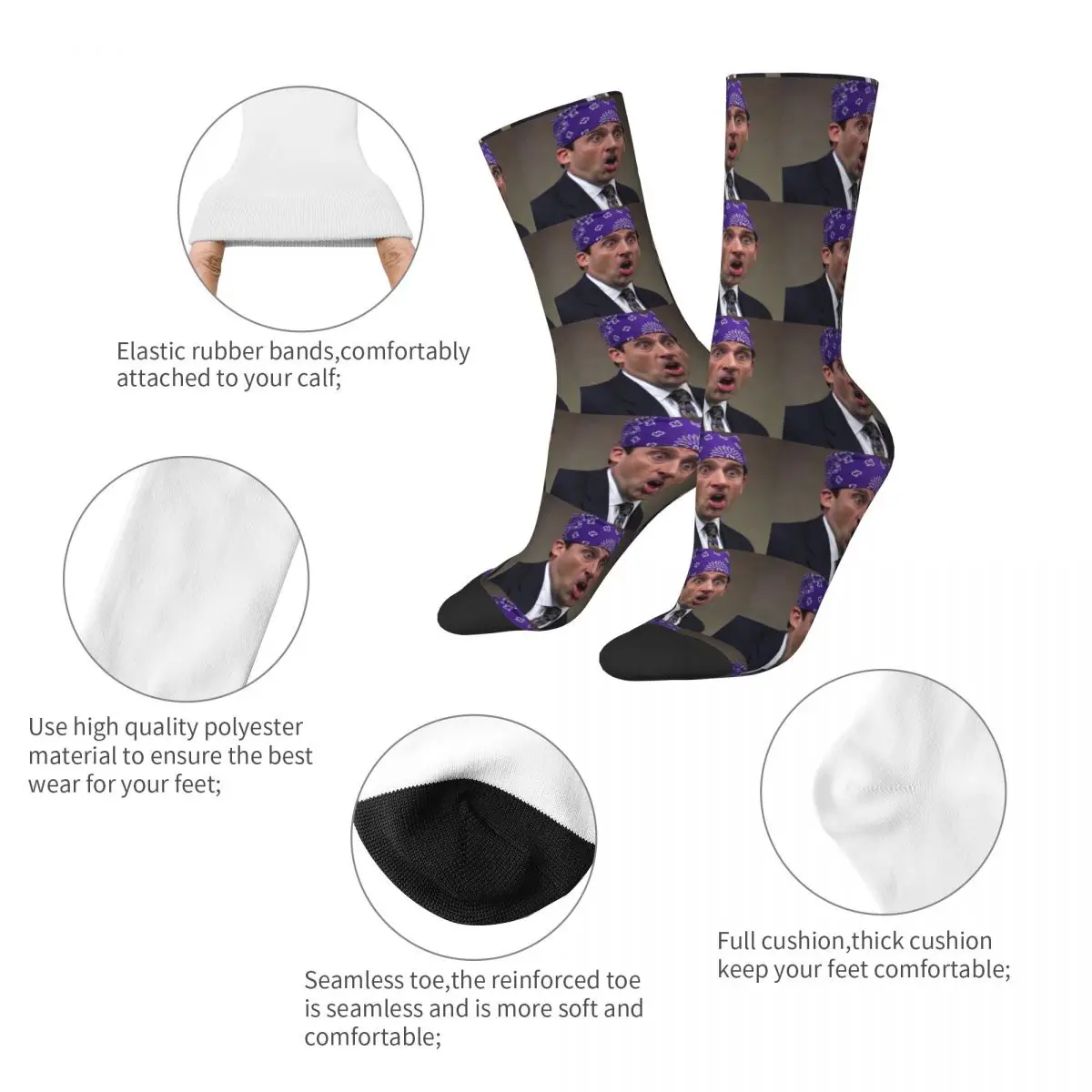 All Season Socks Prison Mike The Office Product for Female Flexible Socks All Season Birthday Present