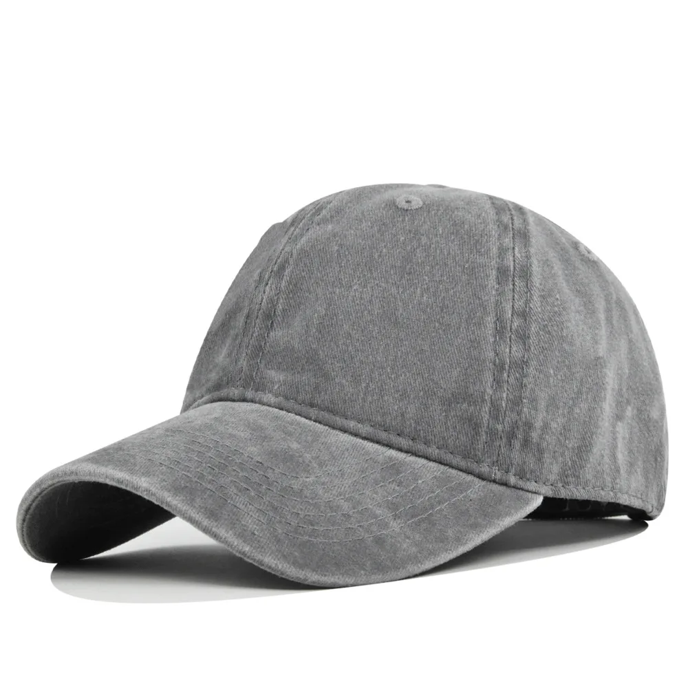 Adjustable Embroidery Snapback Hat Men Washed Denim Baseball Cap Outdoor Sport Tennis Cap For Adults