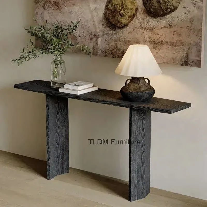 Nordische Konsolentische aus massivem Holz, moderner, minimalistischer, dekorativer Eingangstisch für den Flur, Wohnzimmermöbel k d
