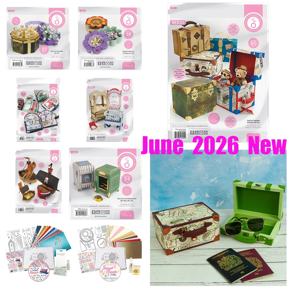 Junio 2026 Nuevo Tonic Legacy Luggage - Caja de depósito para exhibir secretos y recuerdos, con troqueles para álbumes de recortes DIY, tarjetas de felicitación y diarios hechos a mano