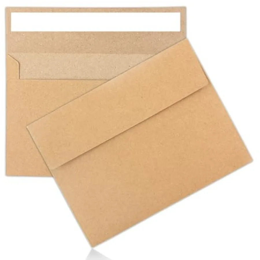 

50Packs Kraft Envelopes 4x 6 Inch Card EnvelopesSelf Seal for Weddings Greeting Cards Mailing Invitations Photos Postcards