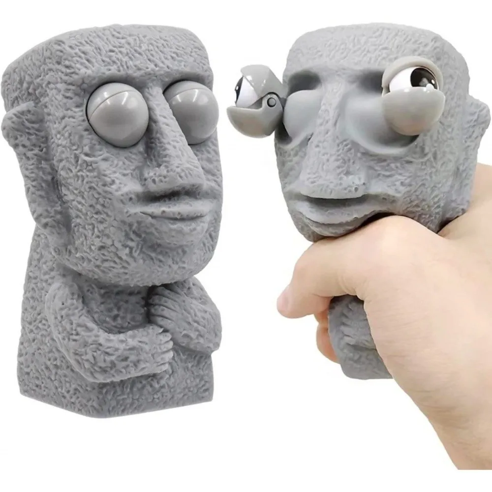 Creative Eye Popping Stone Man Squeeze Slow Rebound Funny Sensory Fidget Soft Decompression Anxiety Relief