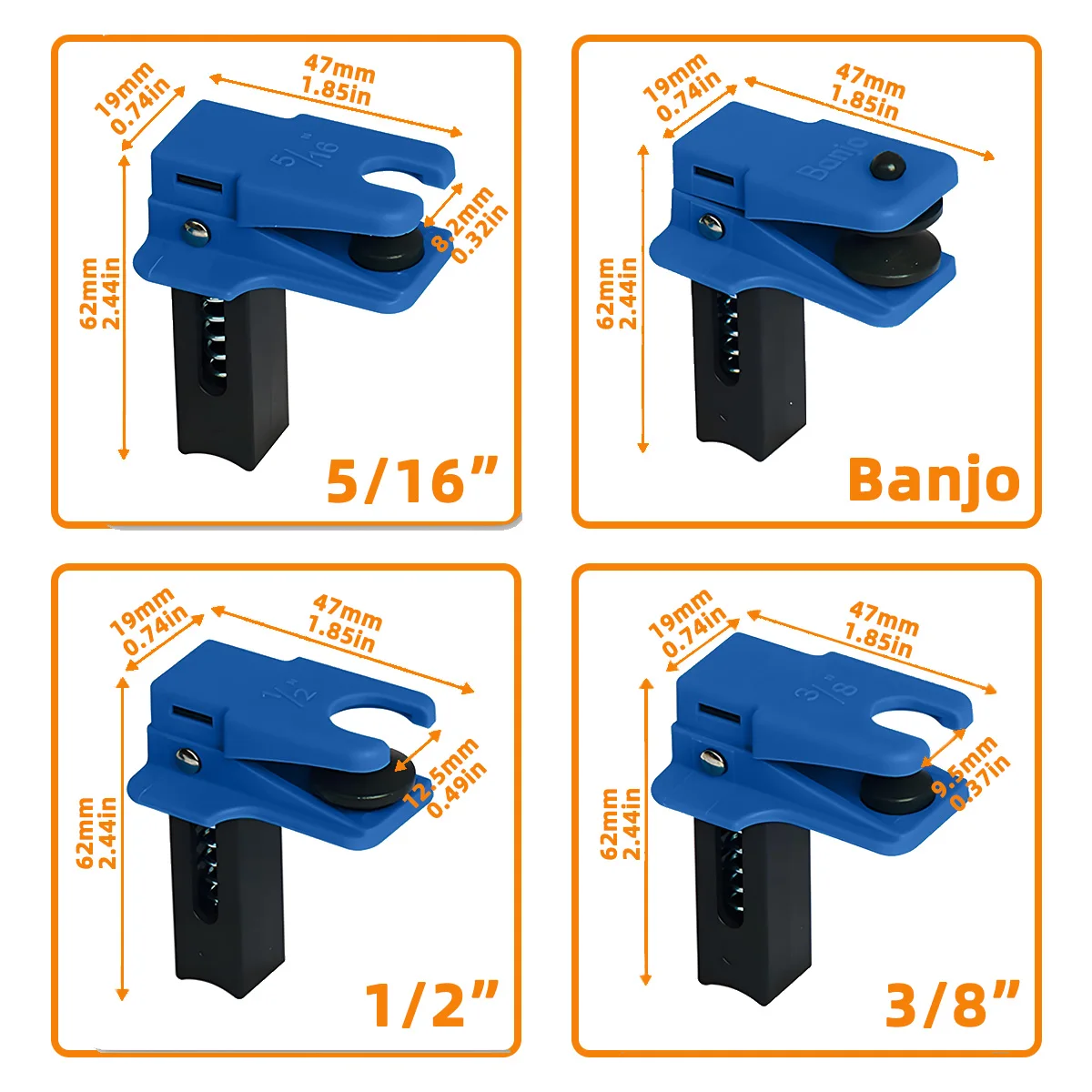 PINMOAP 4-teiliges Universal-Bremsleitungs-Klemmenwerkzeug-Set, Schlauchstopper für Brems- und Kraftstoffleitungen, Reparatur von Flüssigkeitslecks in Automobilen und Motorrädern – Detail 2
