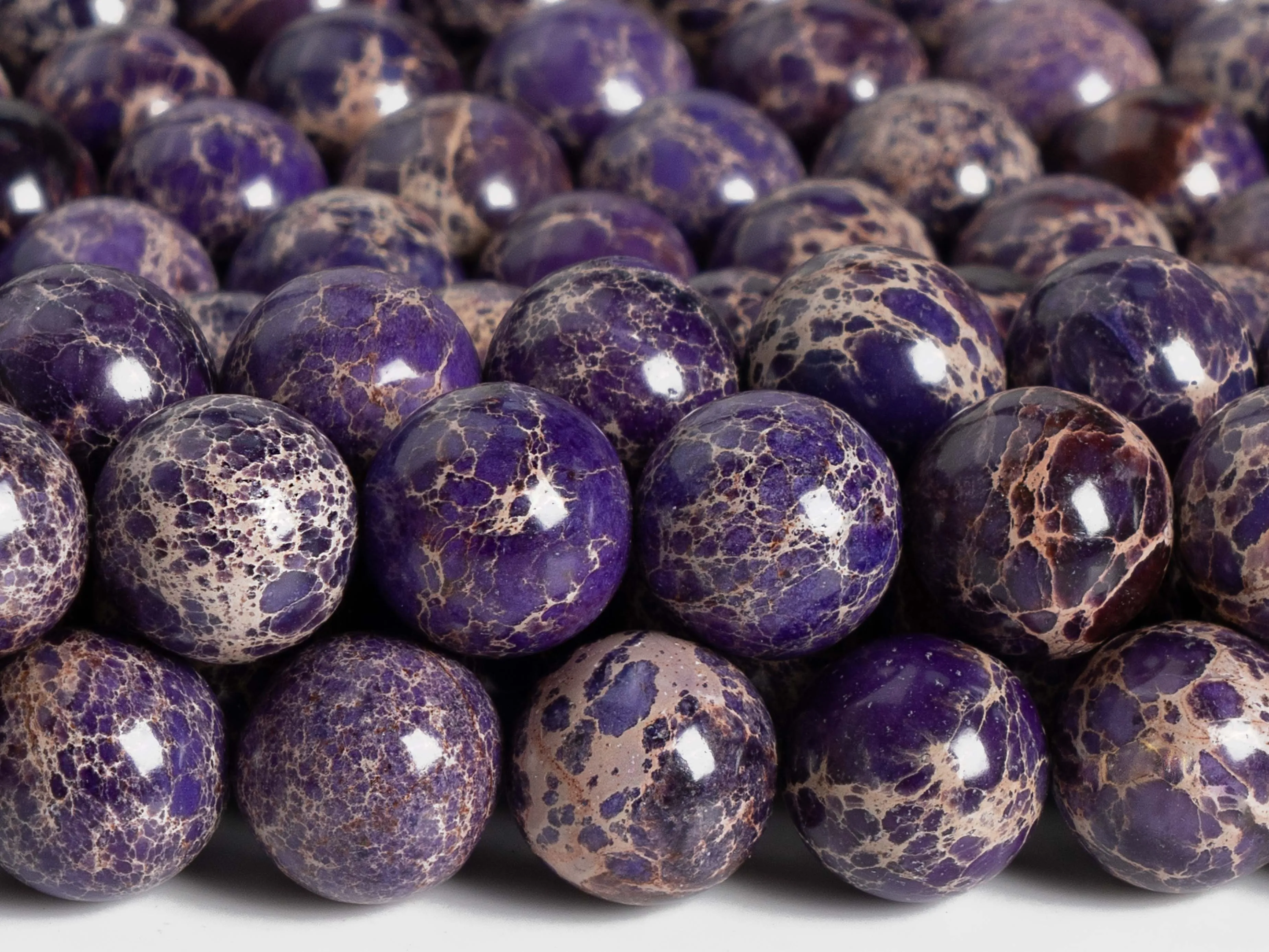 Grape Purple Sea Sediment Imperial Jasper 4mm 6mm 8mm 10mm Grade AAA Loose Beads Round Shape for Jewelry Making