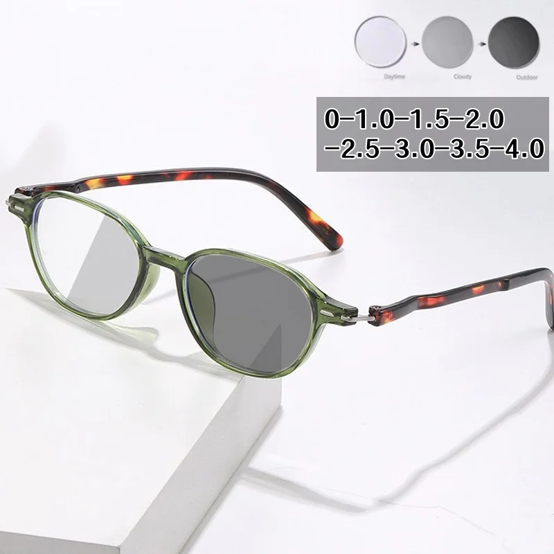 

Round Frame Photochromic Myopia Glasses Women Men Trendy Anti-UV Near Sight Eyeglasses Vintage Ultralight Anti Blue Ray Eyewear