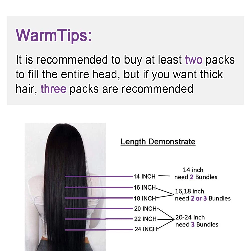 Straight Human Hair Clip In Hair Extensions For Women 100% Unprocessed Full Head Clip Ins Brazilian Virgin Hair Natural Black