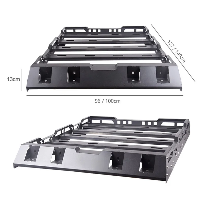 Universal Heavy Duty Steel Roof Rack Platform Matte Black Offroad Cargo Load 100kg