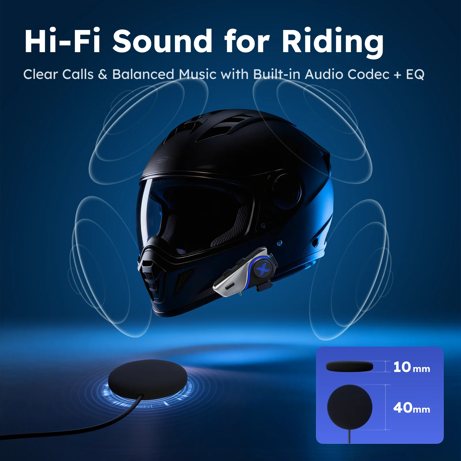 bluetooth radio motorcycle helmet RideSYNC SOLO Speaker - Audio While Riding on The Road MAXRUNON D9 Bluetooth Motorcycle Helmet
