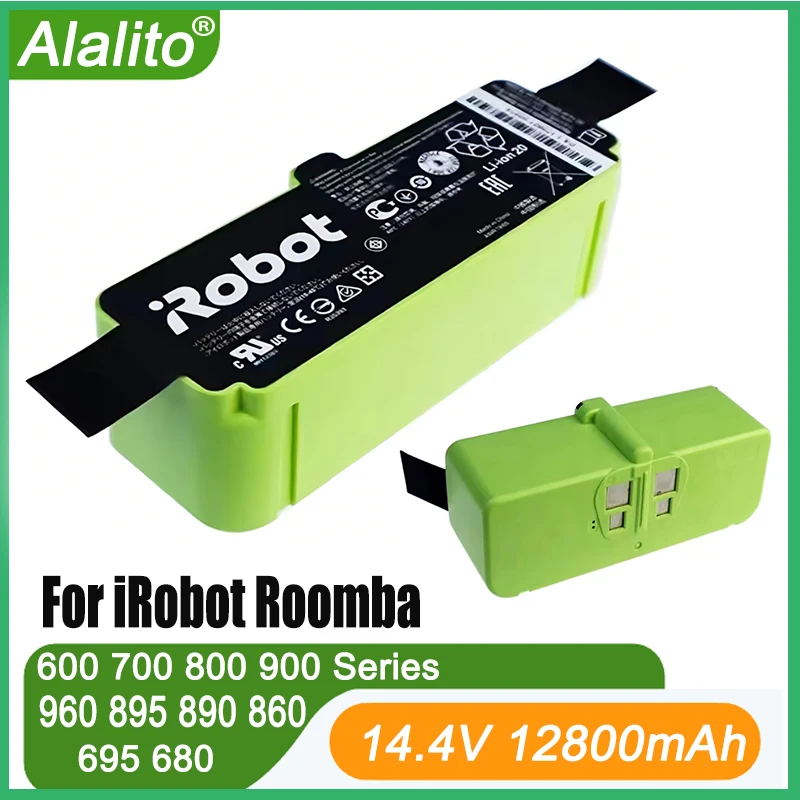 

14.4V 12.8Ah Li-ion Battery for iRobot Roomba Robots 600 700 800 900 Series 696 760 761 770 780 790 860 870 871 880 960 965 966