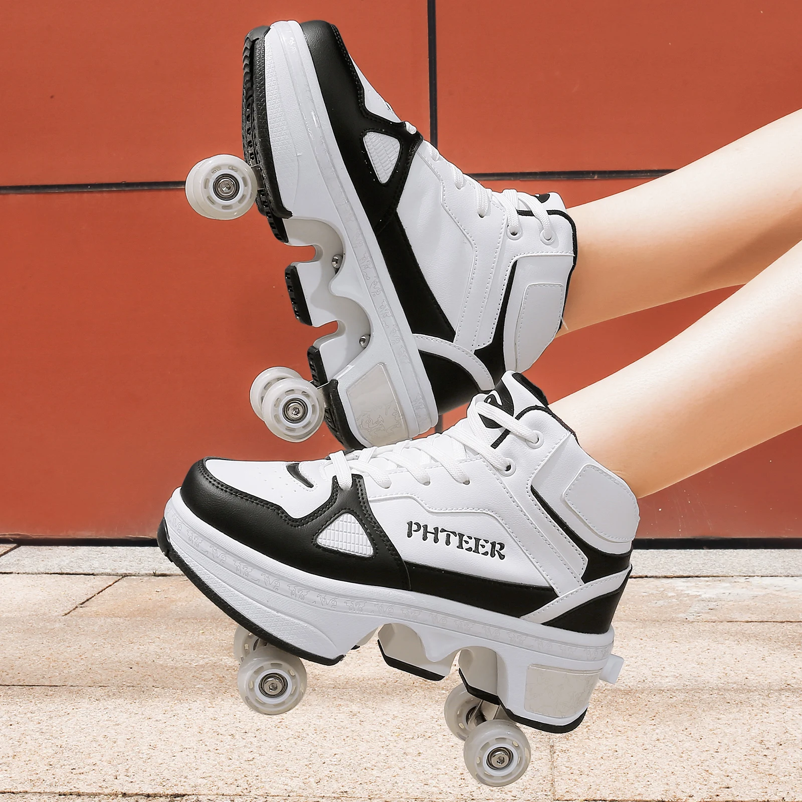 Roller skates Women Deformation Retractable Roller Shoes Girls Roller Sneakers Four Wheels For Women for boys