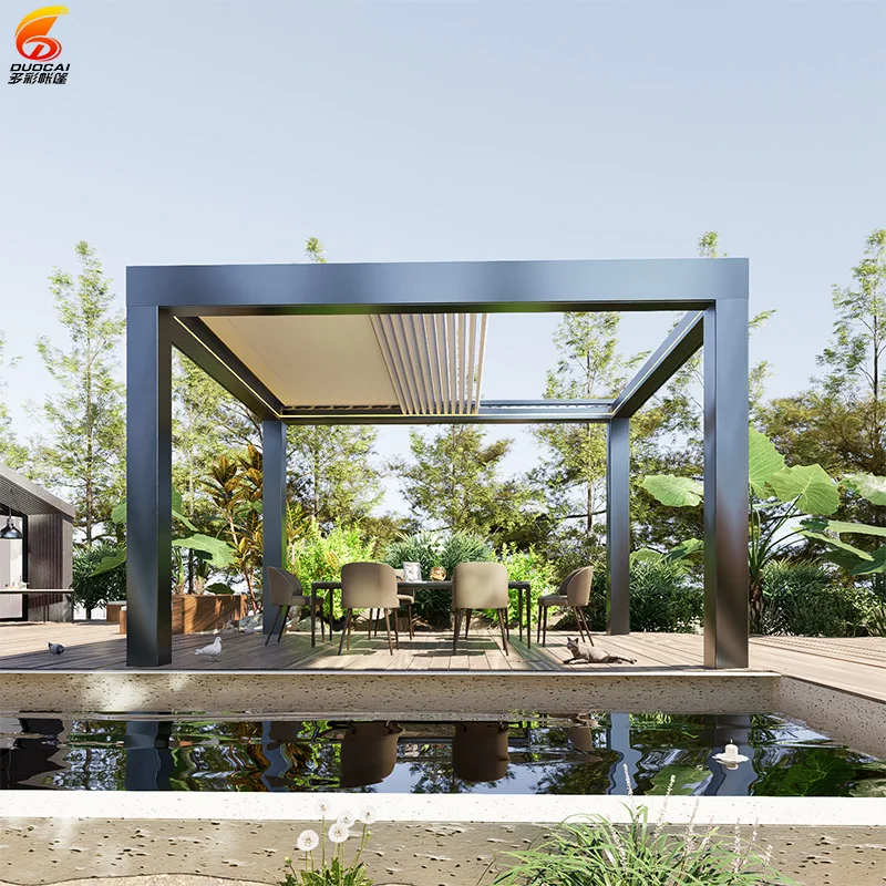 

Waterproof Remote Control 3x3, 3x4, 4x3, 4x6 Pavilion, Electric Roof Aluminum Canopy