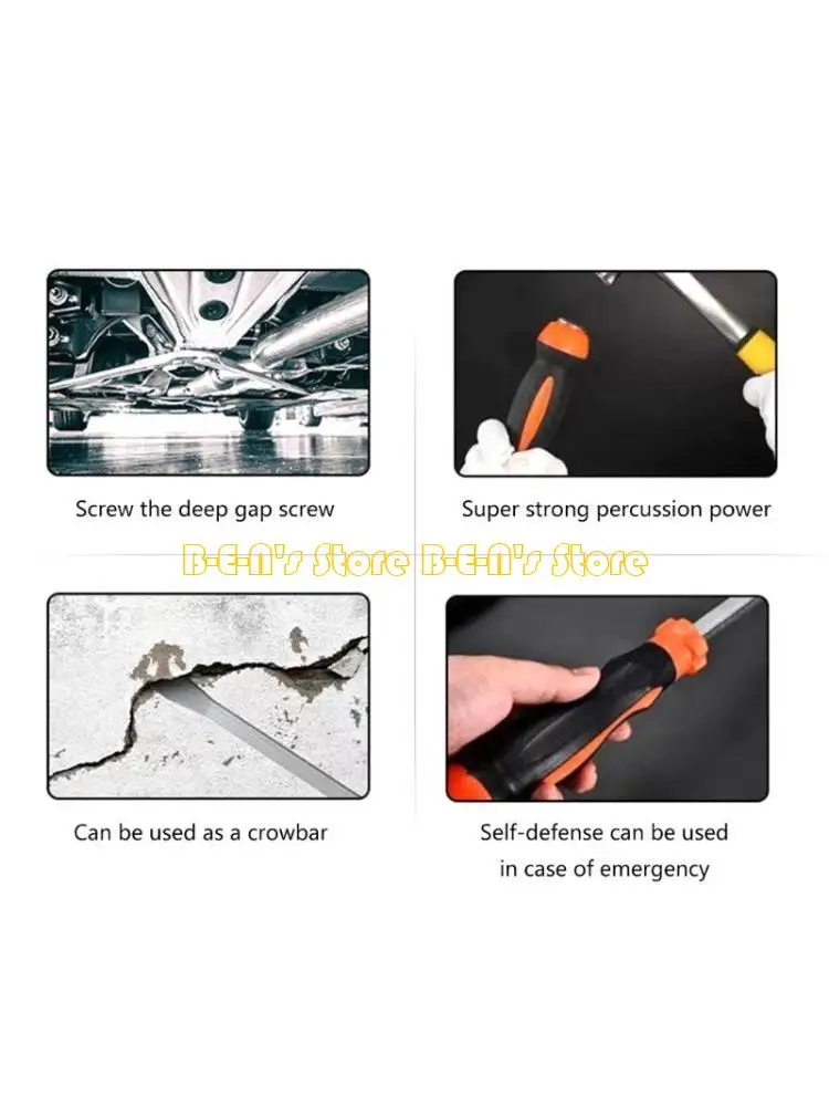 

Y1AD Slotted Screwdriver 15" Long Flat Screwdriver, High Hardness Screwdriver with Rubber Handle