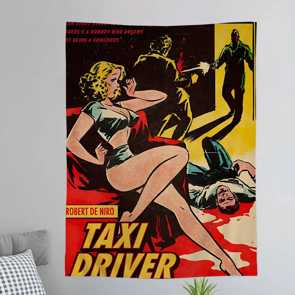 

Настенные гобелены TAXL DRIVER в стиле хиппи для гостиной, декора дома и общежития, художественный декор для дома