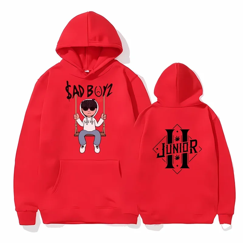 Sad Boy Printed Hoodie Autumn and Winter Cotton Pullover Hoodie Loose Men and Women Daily Street Wear Long-sleeved Clothing