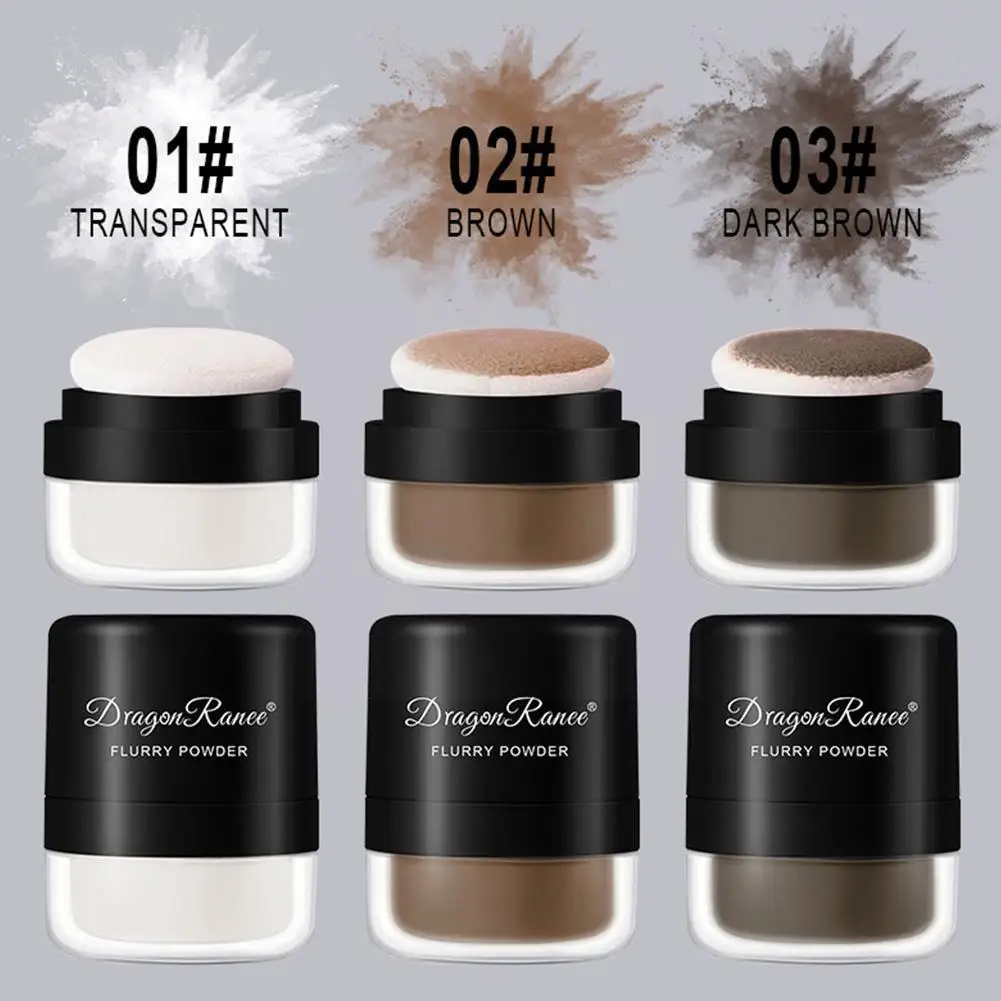 Poudre de remplissage de réparation de délié avec bouffée, ligne de contour moelleux, correcteur de front Pang, poudre de cheveux fins, ombre Mak, U7F7, 1PC