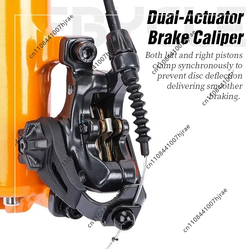 Dual Piston Bike Disc Brake Caliper With Ceramic Brake Pads Dual Pull Cable Control Bicycle Brake Replacement Parts