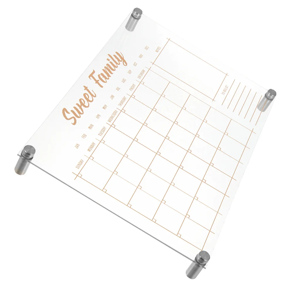 Transparent Writing Board Clear Erasable Acrylic Calendar for Refrigerator Weekly Planner Blank Color Note Memo Organizer