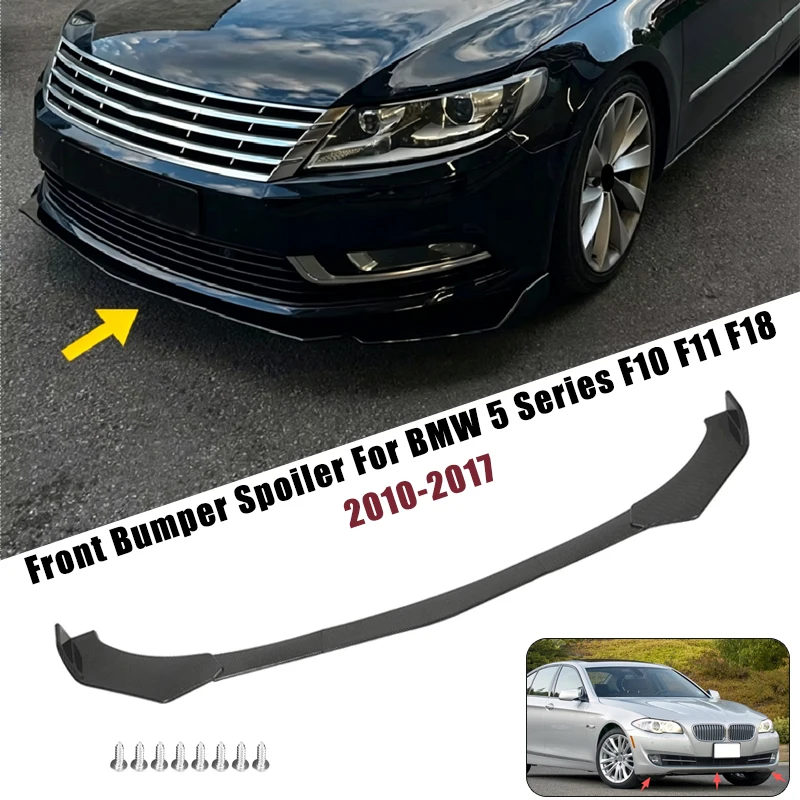 Sport Front Bumper Splitter Spoiler Lip For BMW 5 Series F10 F11 F18 2010-2017 5Pcs Adjustable Sectional Car Tuning Body Kit